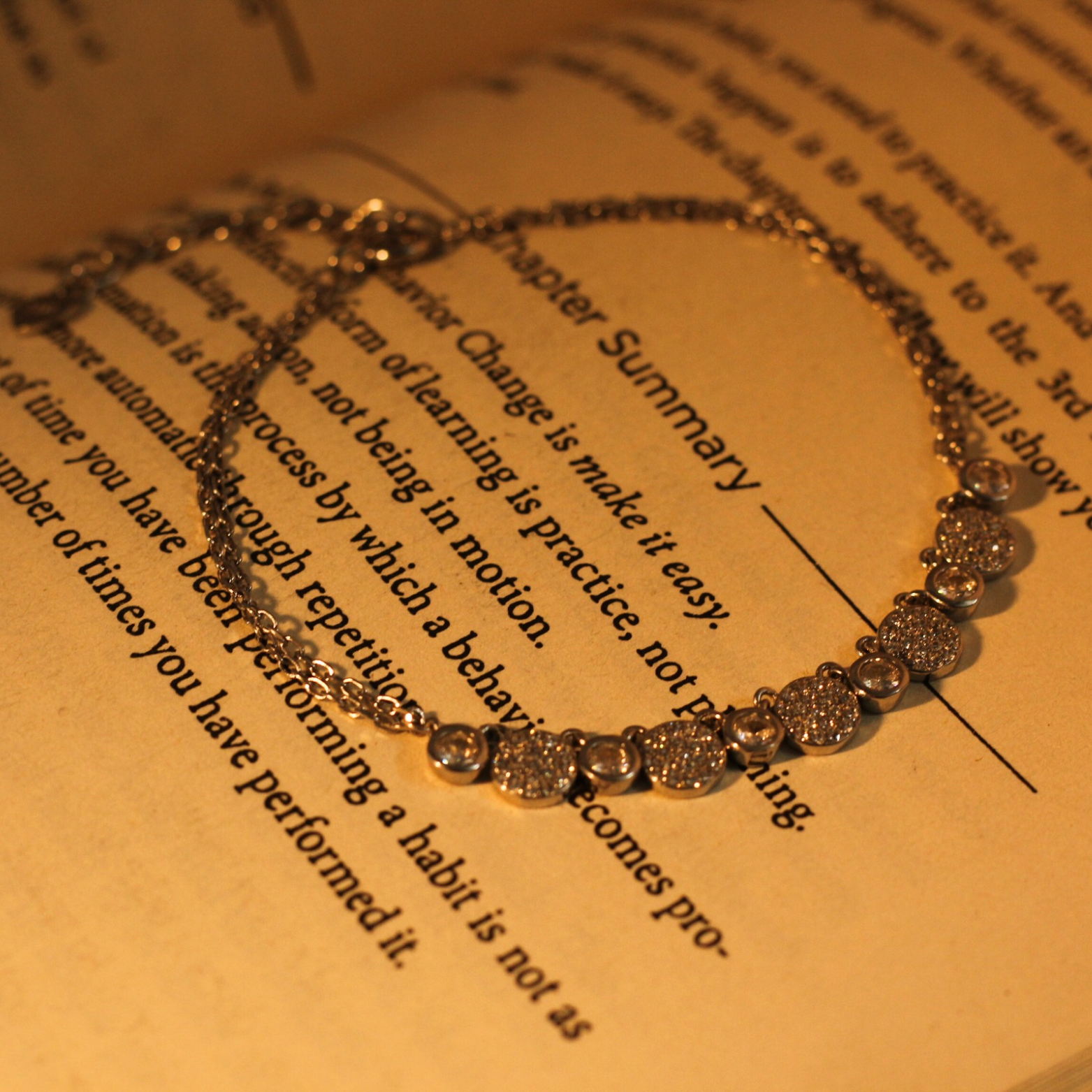 Reeva's 925 Sterling Silver Curved Shaped Diamond Bracelet