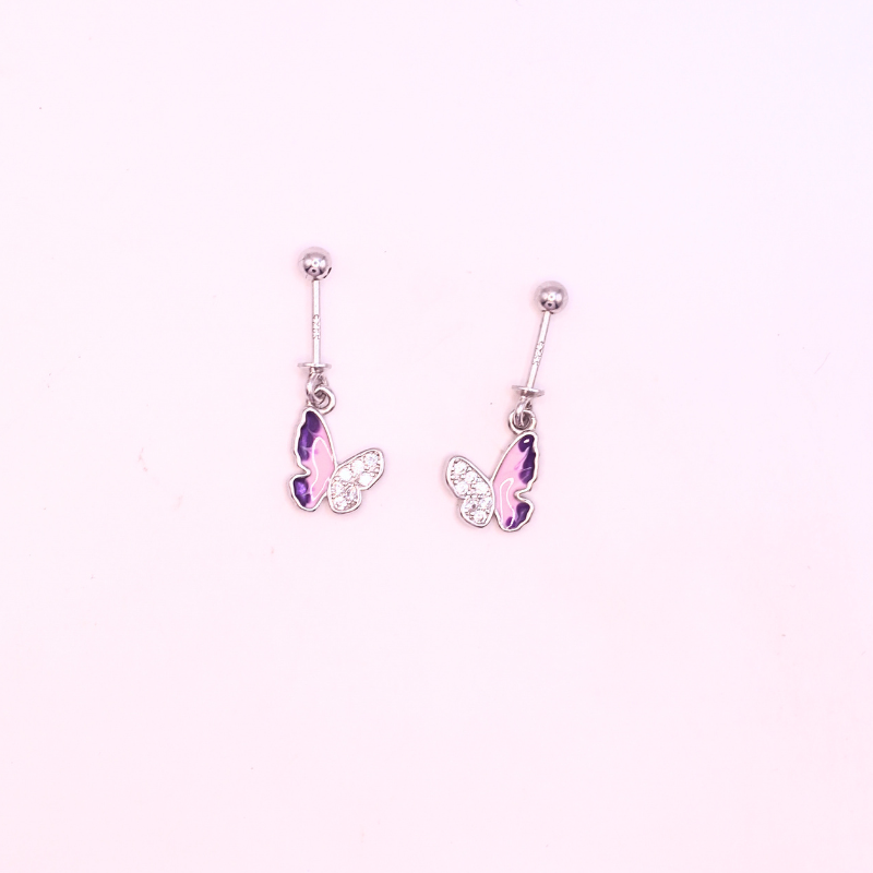 Crystal Enamel Purple Butterfly bugdi