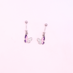 Crystal Enamel Purple Butterfly bugdi