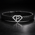 Lether alphabet(P) bracelet