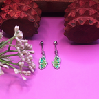 Emerald Glow Butterfly Drop Earrings