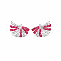 Reeva 's CZ Earrings with Ruby accent