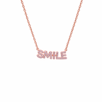 Reeva's 925 sterling silver ‘SMILE’ Pendant Necklace with Rose Gold