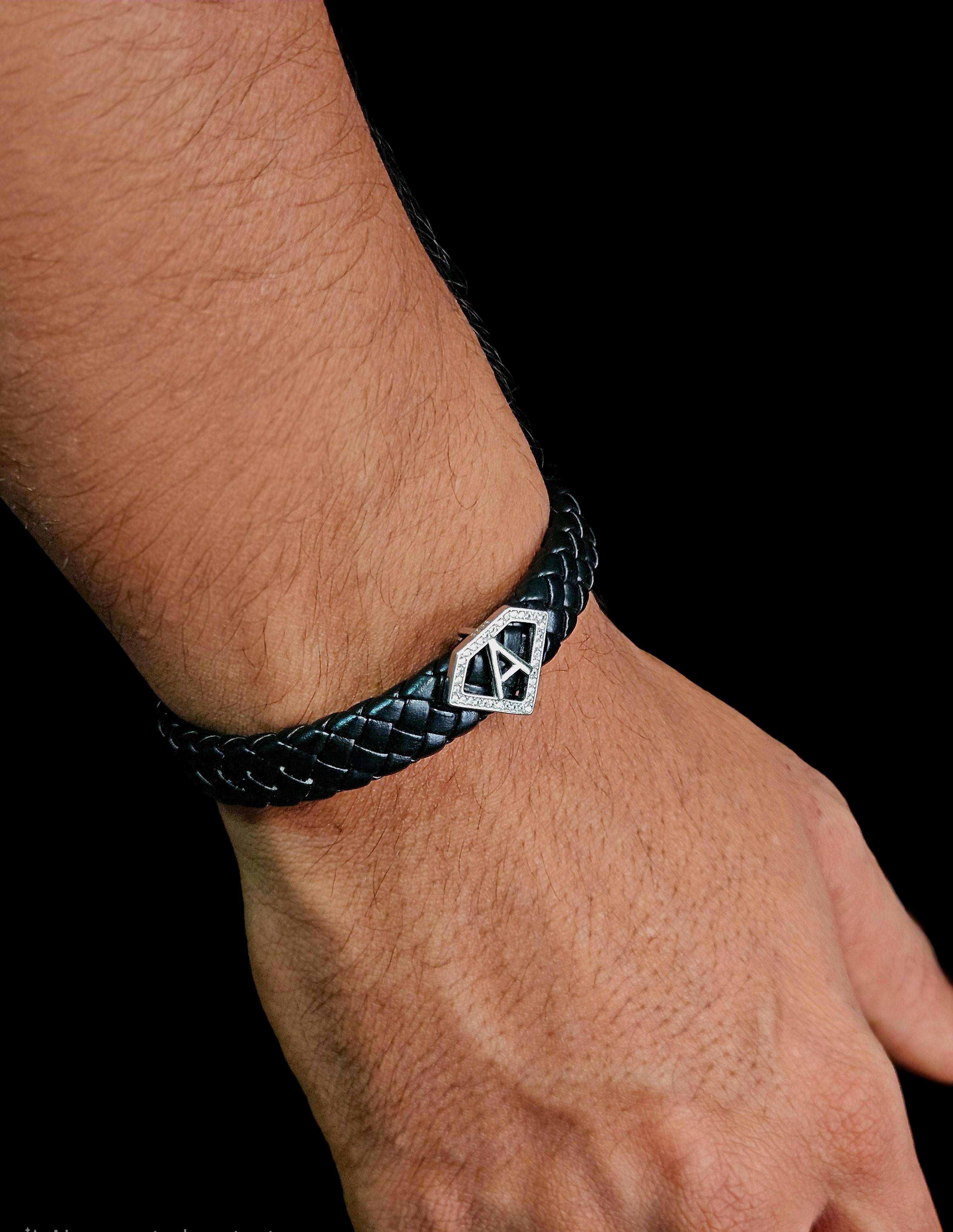 Leather alphabet(A) bracelet