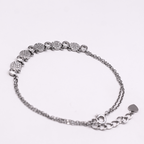 Reeva's 925 Sterling Silver Curved Shaped Diamond Bracelet