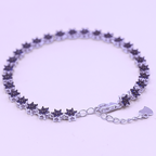 Reeva's 925 Sterling Silver Floral Diamond Bracelet