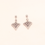 Dazzling 925 Silver  CZ Fan Drop Earrings