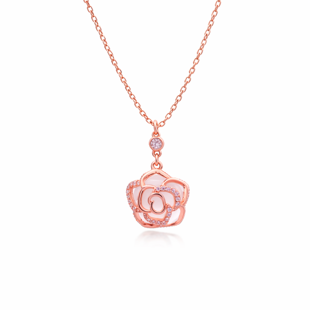 Reeva's 925 sterling silver 2 in 1 Rose Pendant with Rose Gold