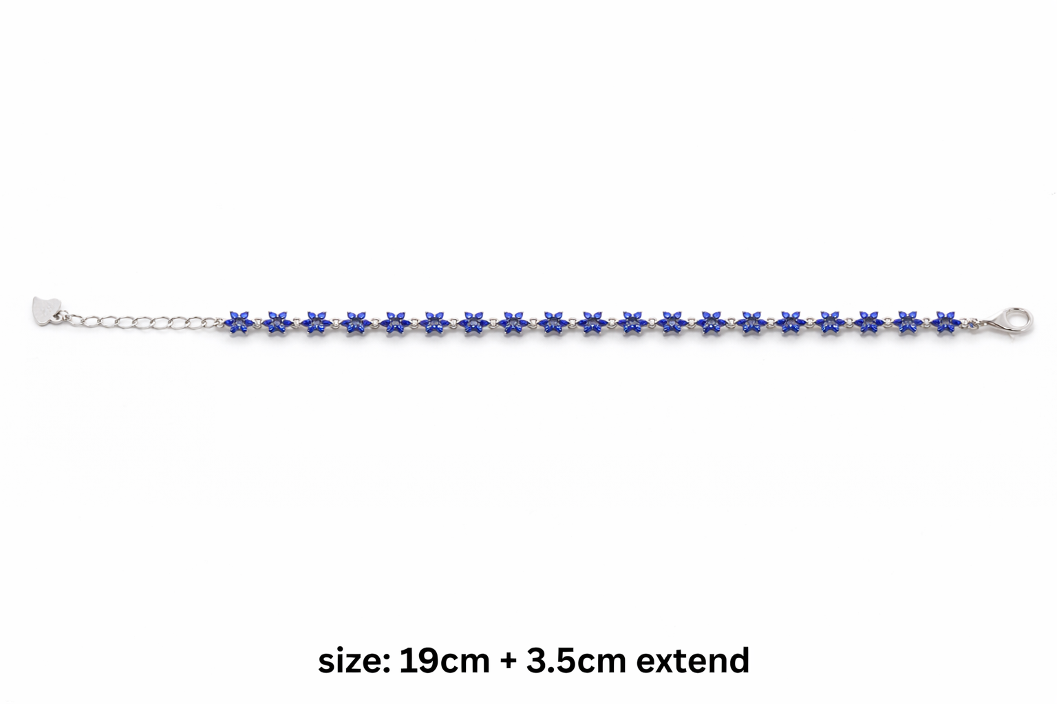 Reeva's 925 Sterling Silver Floral Diamond Bracelet