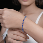 Reeva's 925 Sterling Silver Floral Diamond Bracelet