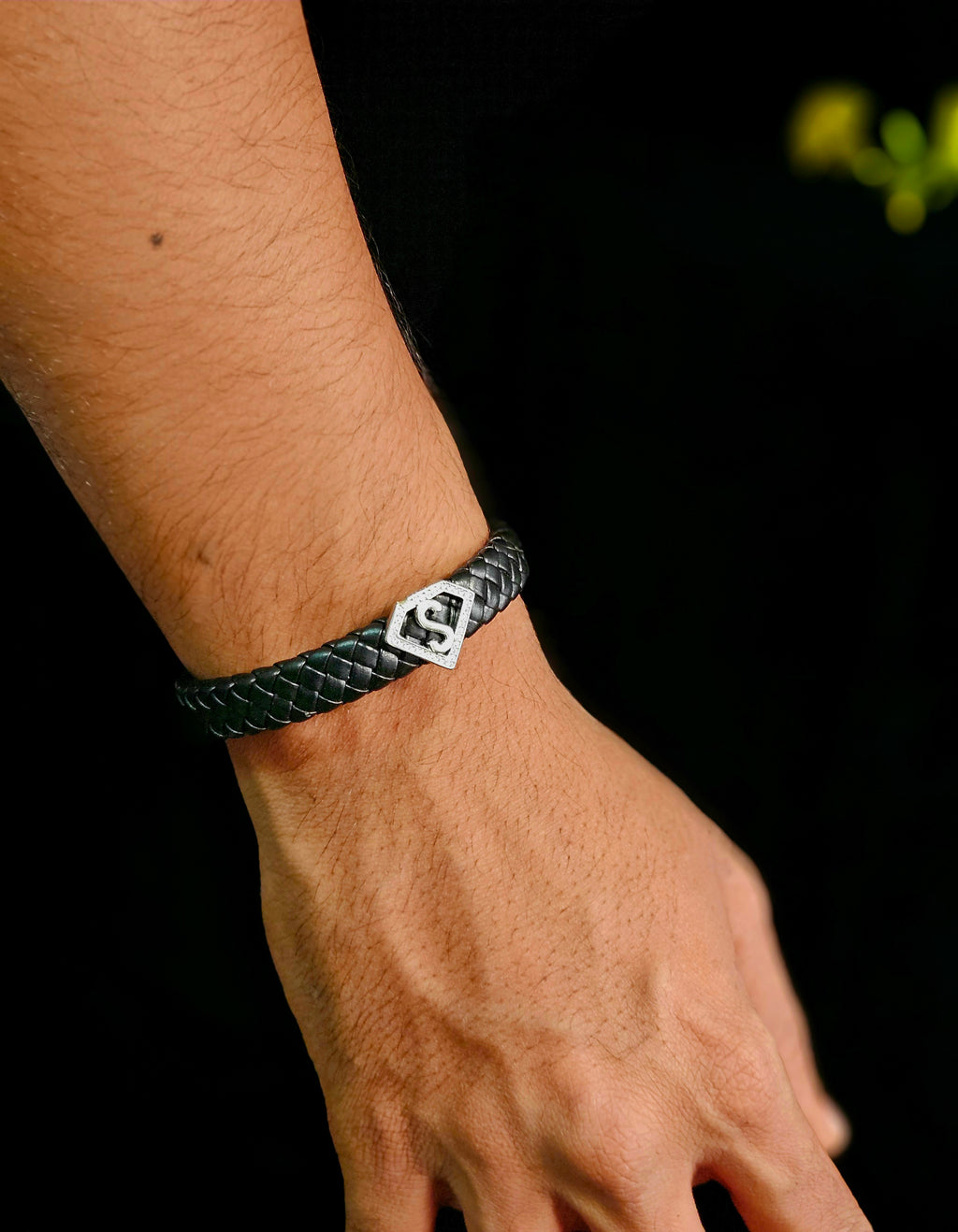 Leather alphabet(S) bracelet