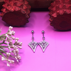 Dazzling 925 Silver  CZ Fan Drop Earrings