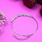Reeva's 925 Sterling Silver Curved Shaped Diamond Bracelet