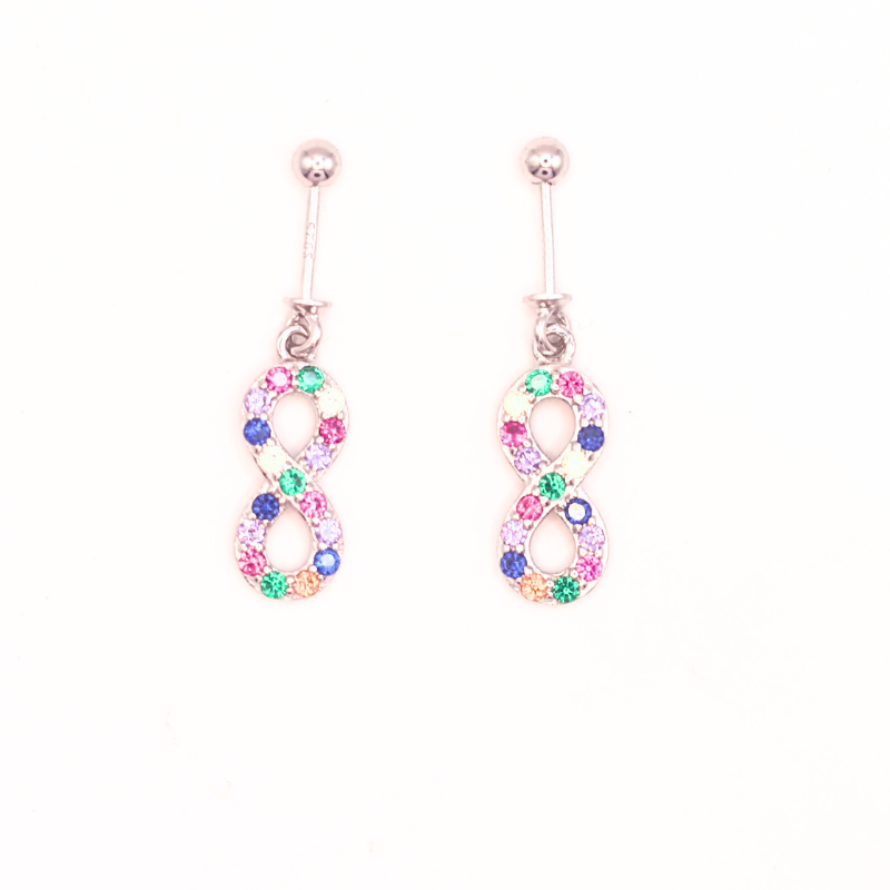 Multicolor Infinity Design 925 Silver Bugdi