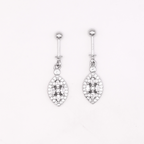 925 Sterling Silver Leaf-Shaped CZ Bugdi
