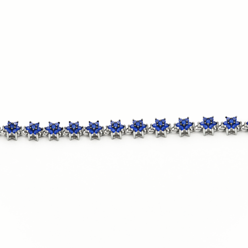 Reeva's 925 Sterling Silver Floral Diamond Bracelet