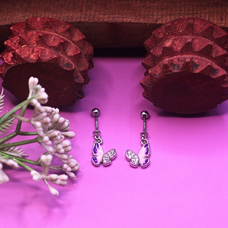 Crystal Enamel Purple Butterfly bugdi