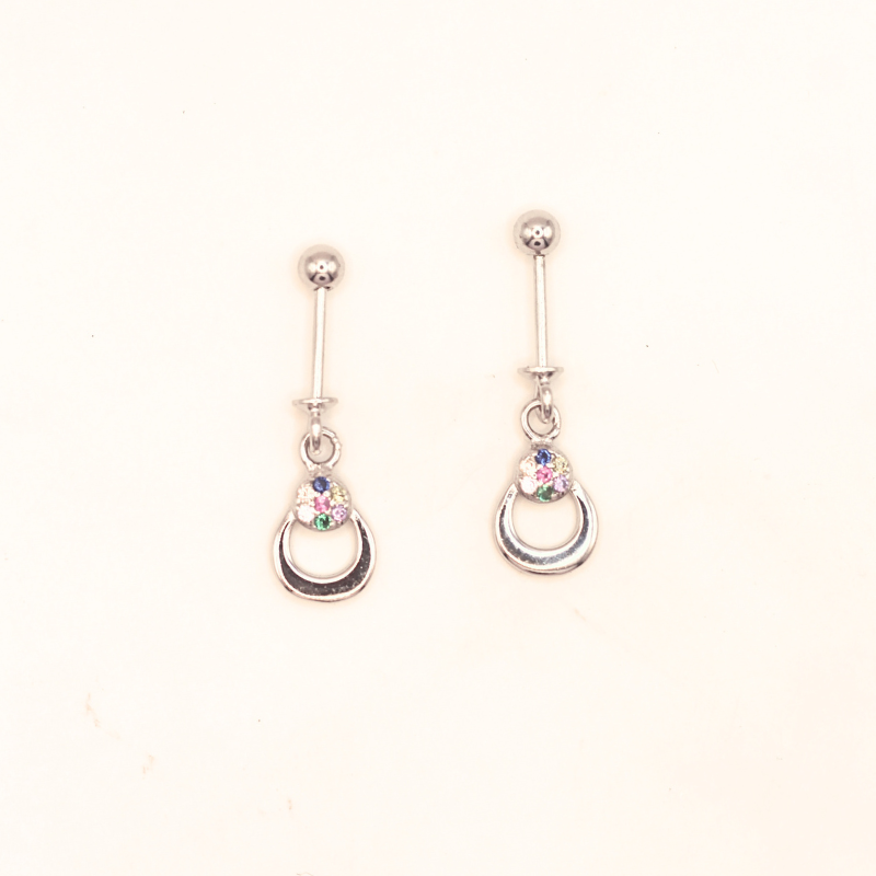 Dazzling  Multi-Color CZ "U" Shape bugdi