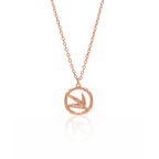 Reeva's 925 sterling silver Leaf necklace with rose gold