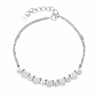 Reeva's 925 Sterling Silver Curved Shaped Diamond Bracelet