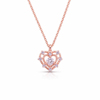 Reeva's 925 sterling silver  Heart Pendant with  Rose Gold