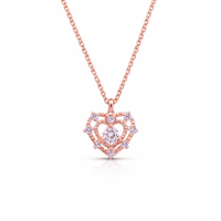 Reeva's 925 sterling silver  Heart Pendant with  Rose Gold