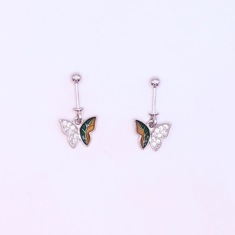 Crystal enamal earring (bugdi)