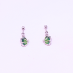 Emerald Glow Butterfly Drop Earrings