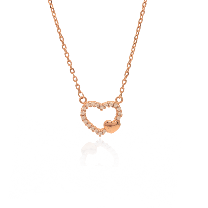 Reeva's 925 sterling silver chain pendent with rose gold