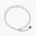 Reeva's 925 Sterling Silver Curved Shaped Diamond Bracelet