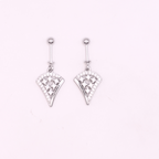 Dazzling 925 Silver  CZ Fan Drop Earrings